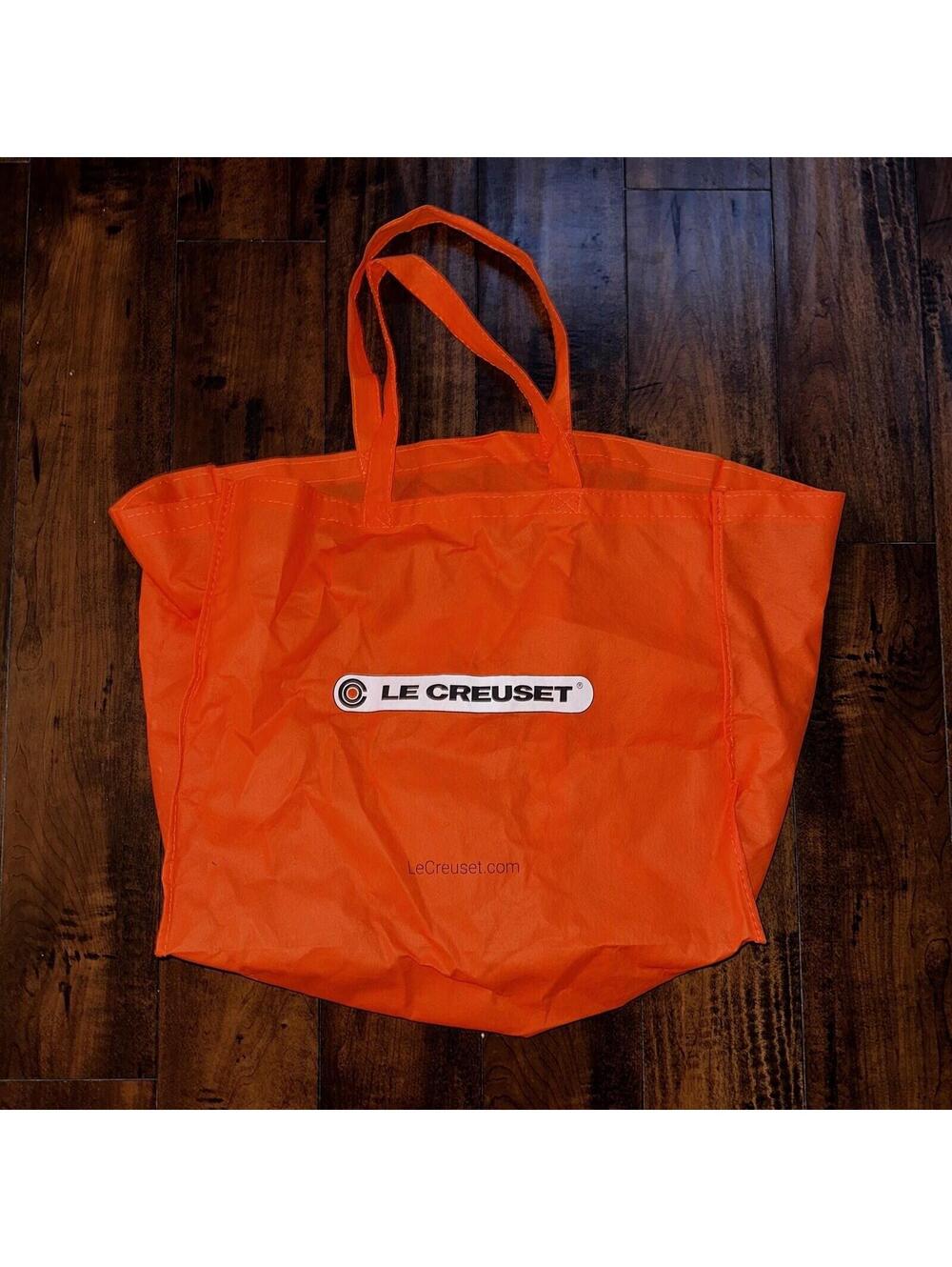 LE Creuset Large EcoFriendly Reusable Shopping Gift Bag Tote 20 x 16 x 10 Orange